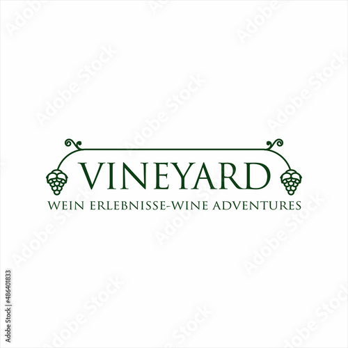 logo emblem element decoration. vineyard label vintage and landscape.