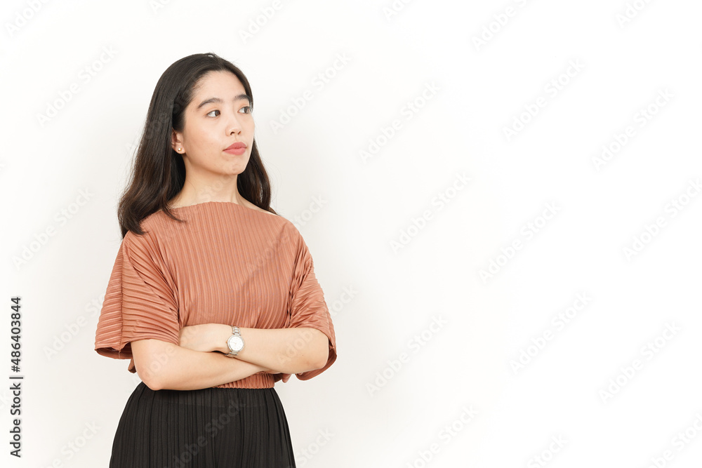 Folding Arms and Serious Face Of Beautiful Asian Woman Isolated On White Background Folding Arms and Serious Face Of Beautiful Asian Woman Isolated On White Background