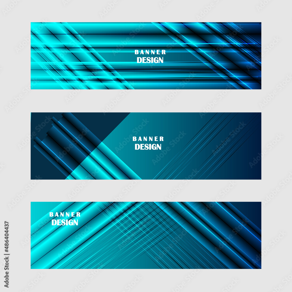 Set of blue banner background vector design Set of blue banner background vector design