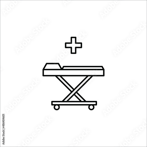 Hospital icon, person in hospital bed vector icon. filled flat sign for mobile concept and web design. © NAPISAH