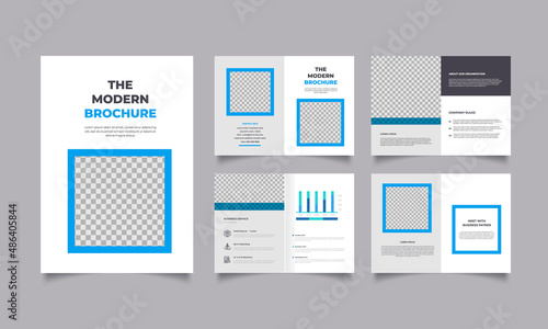 8 pages company profile brochure template or creative buiness bifold brochure design