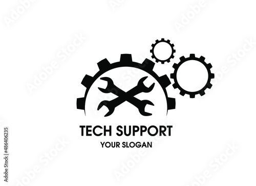 Tech support logo design inspiration Vector