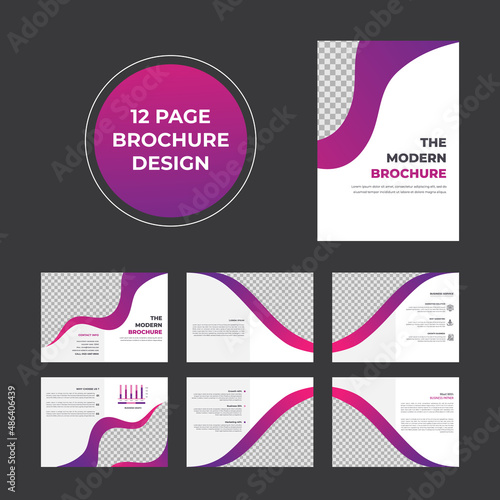 8 pages company profile brochure template or creative buiness bifold brochure design