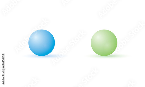 Colorful glossy spheres isolated on white
