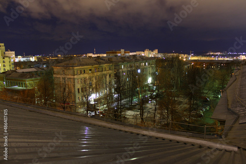 night city lights, courtyards of sleeping areas