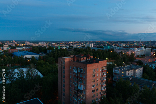 night city lights, courtyards of sleeping areas