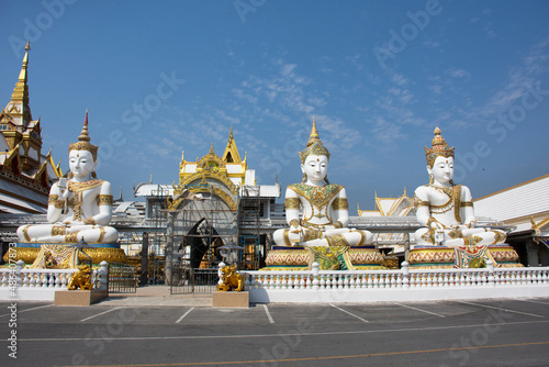 Beauty Phra Si Ariya Mettrai buddha statue for thai people travel visit respect praying holy mystery at Wat Charoen Rat Bamrung or Nong Pong Nok temple at Kamphaeng Saen in Nakhon Pathom, Thailand photo