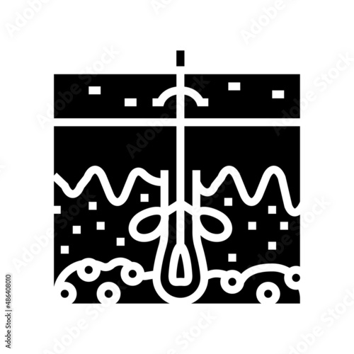 sebum skin production glyph icon vector. sebum skin production sign. isolated contour symbol black illustration