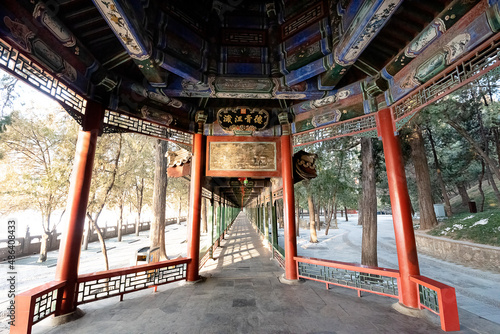 The long corridor in Summer Palace, Beijing of China