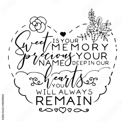sweet is your memory inspirational quotes  motivational positive quotes  silhouette arts lettering design