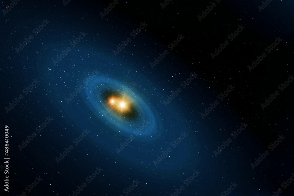 Naklejka premium Double star system. Elements of this image furnished by NASA