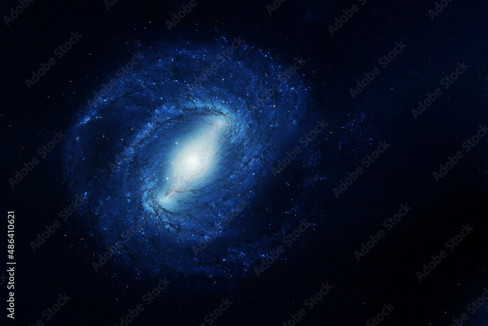 Blue spiral galaxy. Elements of this image furnished by NASA