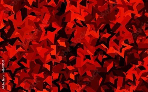 Dark Red vector pattern with christmas stars.