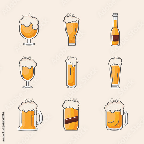 icons with golden beers