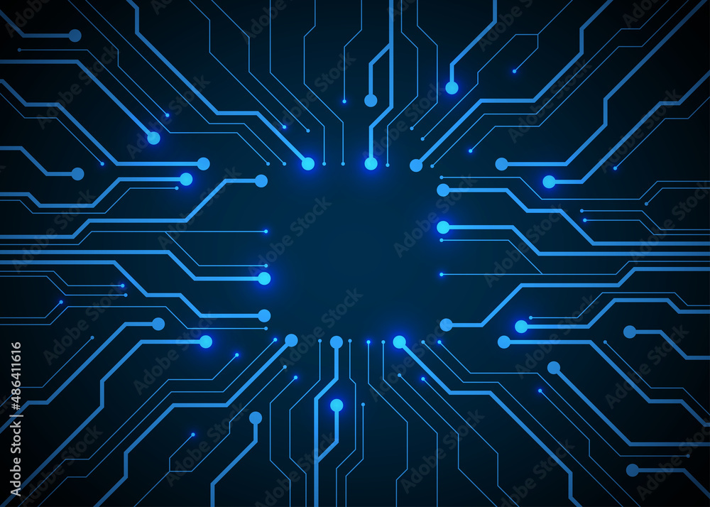 Obraz premium Technology graphic design background. Vector illustration. Vector Abstract technology circuit lines. Technology vector background.Eps10 vector illustration.