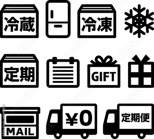 通販、宅配便のアイコンセット