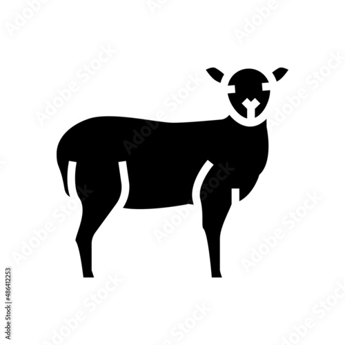 lamb domestic farm animal glyph icon vector. lamb domestic farm animal sign. isolated contour symbol black illustration