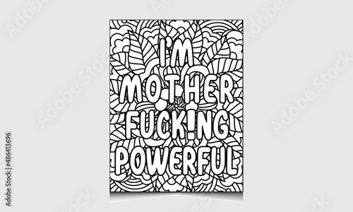 Swear Word. Swear Word Coloring Page Interior For Adult Man And Woman. Curse Word Coloring Book Interior.
