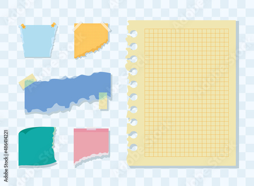 ripped papers icon set