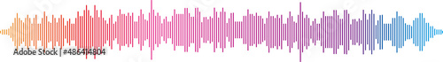 Images of rainbow color sound waveforms and sound pressure