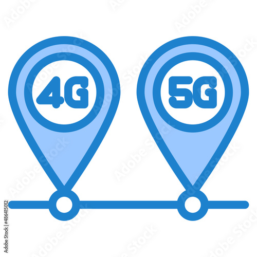 navigation blue style icon