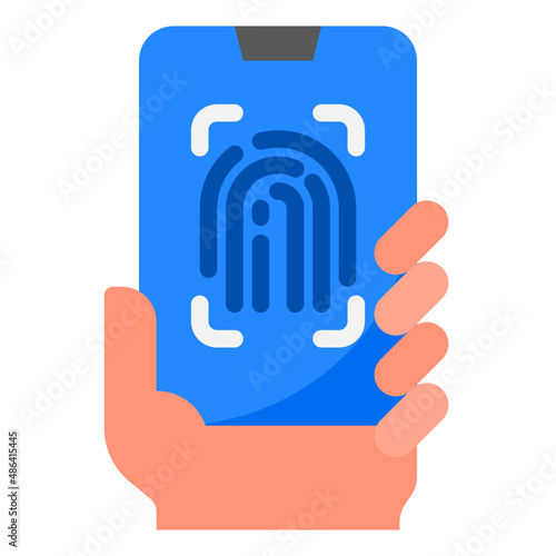 finger scan flat style icon