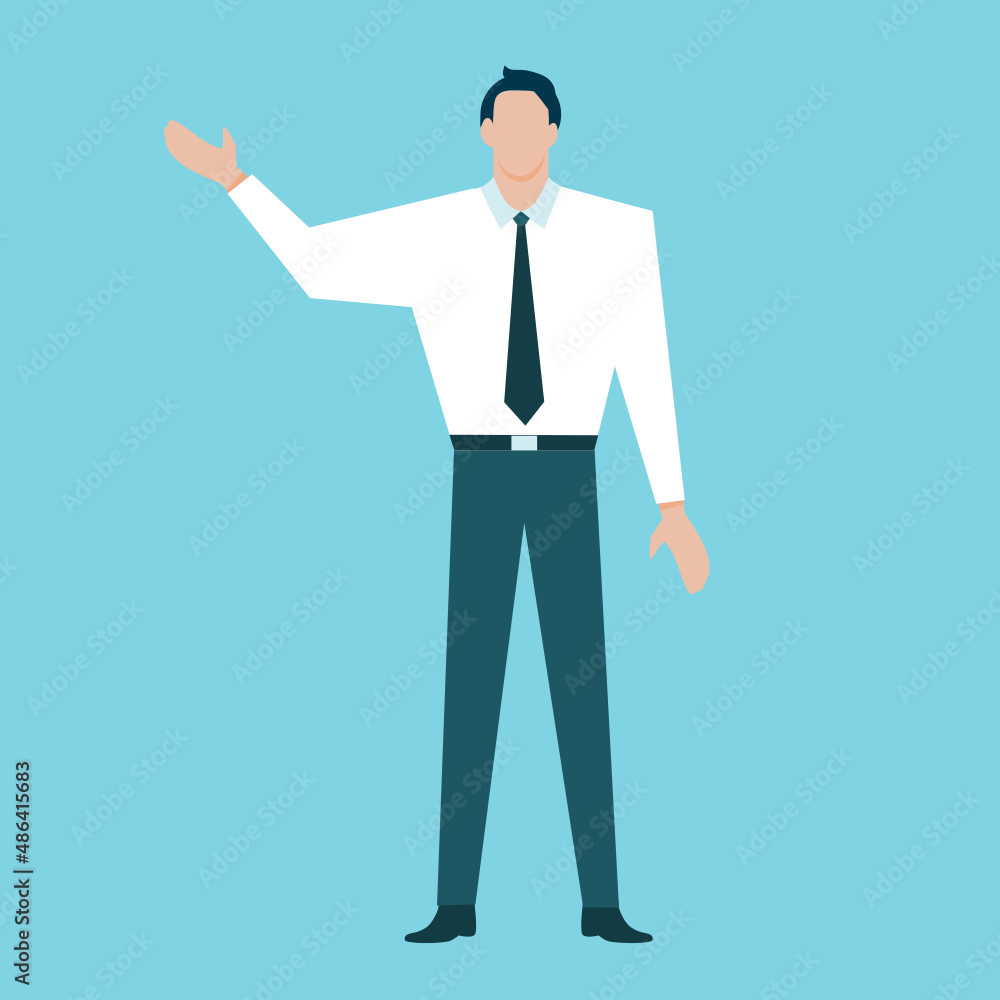 Busses man standing and presenting. Busses man standing and presenting.