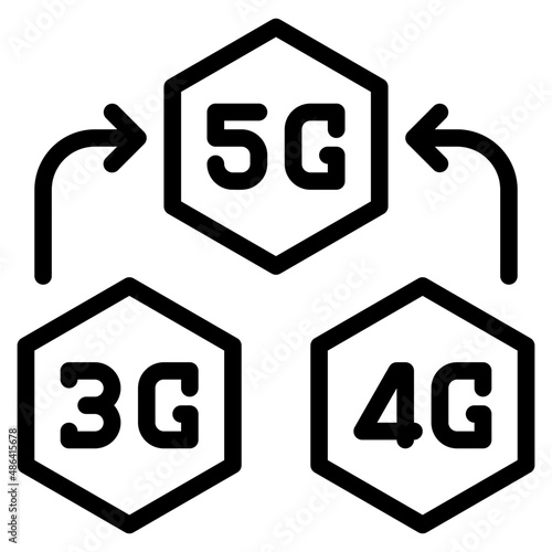 5g outline style icon