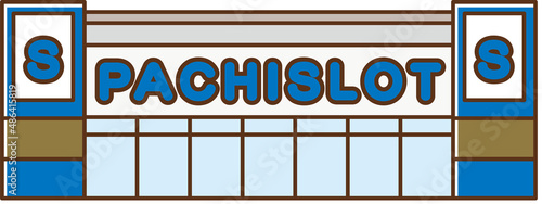 Illustration of the exterior of a pachislot parlor