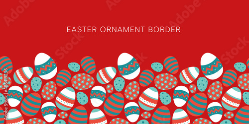 Easter holiday. Seamless pattern. Painted eggs. Vector image.