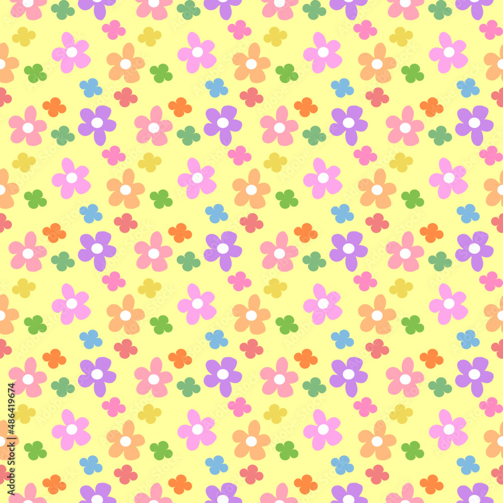 Seamless Abstract Flowers Pattern. Elegant Floral Pattern.