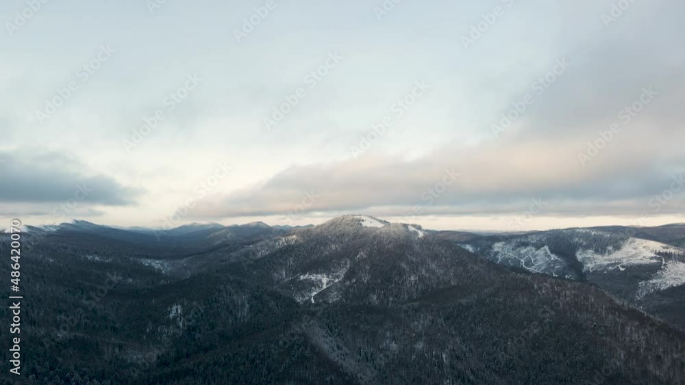 Aerial Panorama of Picturesque Ukraine Mountains in the Winter Aerial Panorama of Picturesque Ukraine Mountains in the Winter