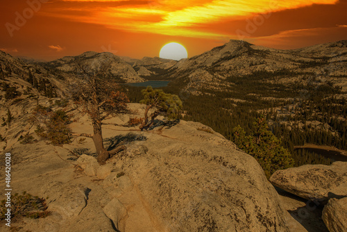 Southwest usa Yosemite National Park California valley pools mountains and forests.