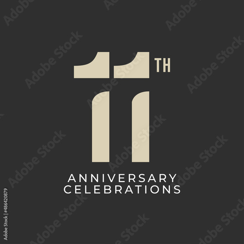 11 Th Anniversary Celebration Vector Template Design Illustration