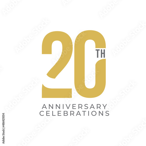 20 Th Anniversary Celebration Vector Template Design Illustration