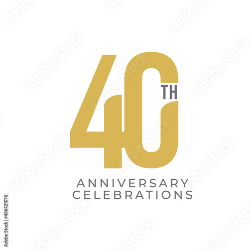 40 Th Anniversary Celebration Vector Template Design Illustration