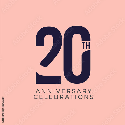 20 Th Anniversary Celebration Vector Template Design Illustration