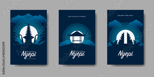 Flat Nyepi Greeting Template Bundle photo