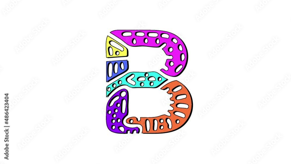 Letter B with shadow isolated on clear White background. 4K video ...
