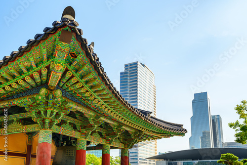 Canvas Print Bongeunsa Temple at Gangnam District in Seoul, South Korea