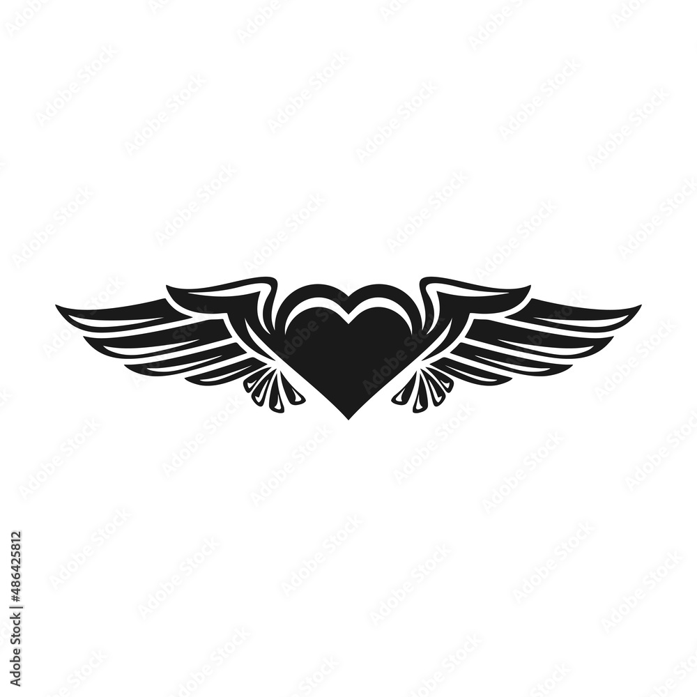 heart wing logo vector heart wing logo vector