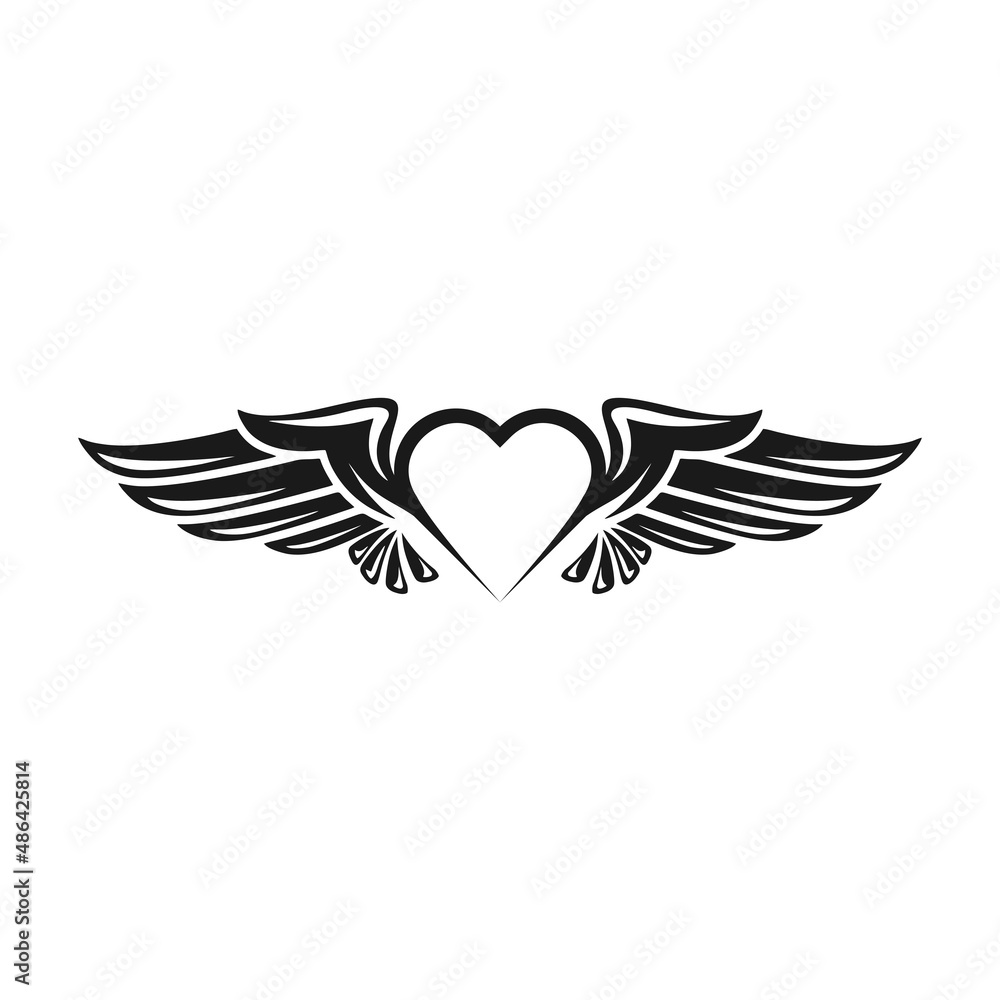 Obraz premium heart wing logo design