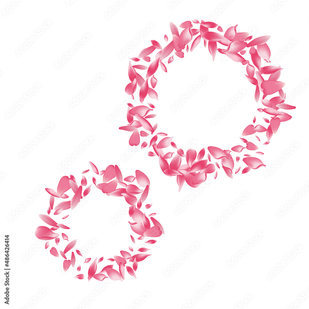 Color Peach Petal Vector White Background.