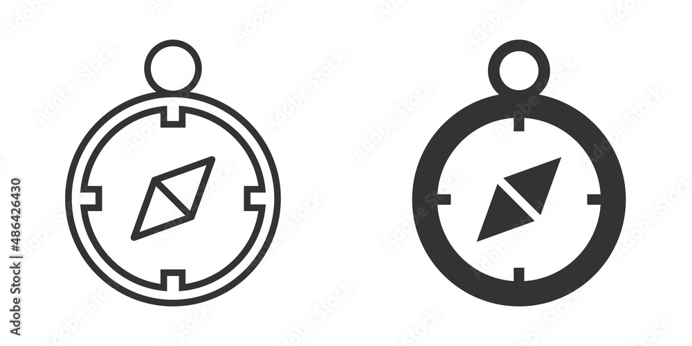 Compass icon in flat style. Navigation equipment vector illustration on white isolated background. Journey direction business concept.
