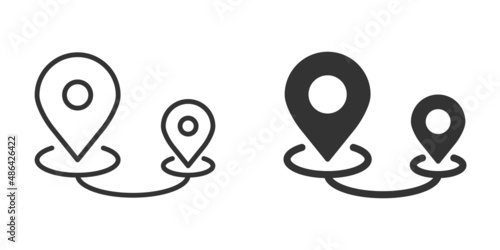 Map pin icon in flat style. gps navigation vector illustration on white isolated background. Locate position business concept.
