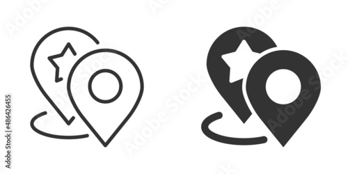 Map pin icon in flat style. gps navigation vector illustration on white isolated background. Locate position business concept.
