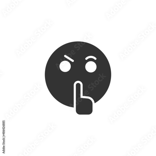 Quiet icon in flat style. Silence vector illustration on isolated background. Hush sign business concept.