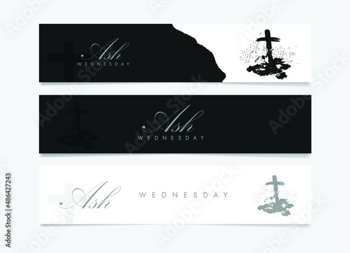 Ash Wednesday Banner Set. Modern And Minimal Design.