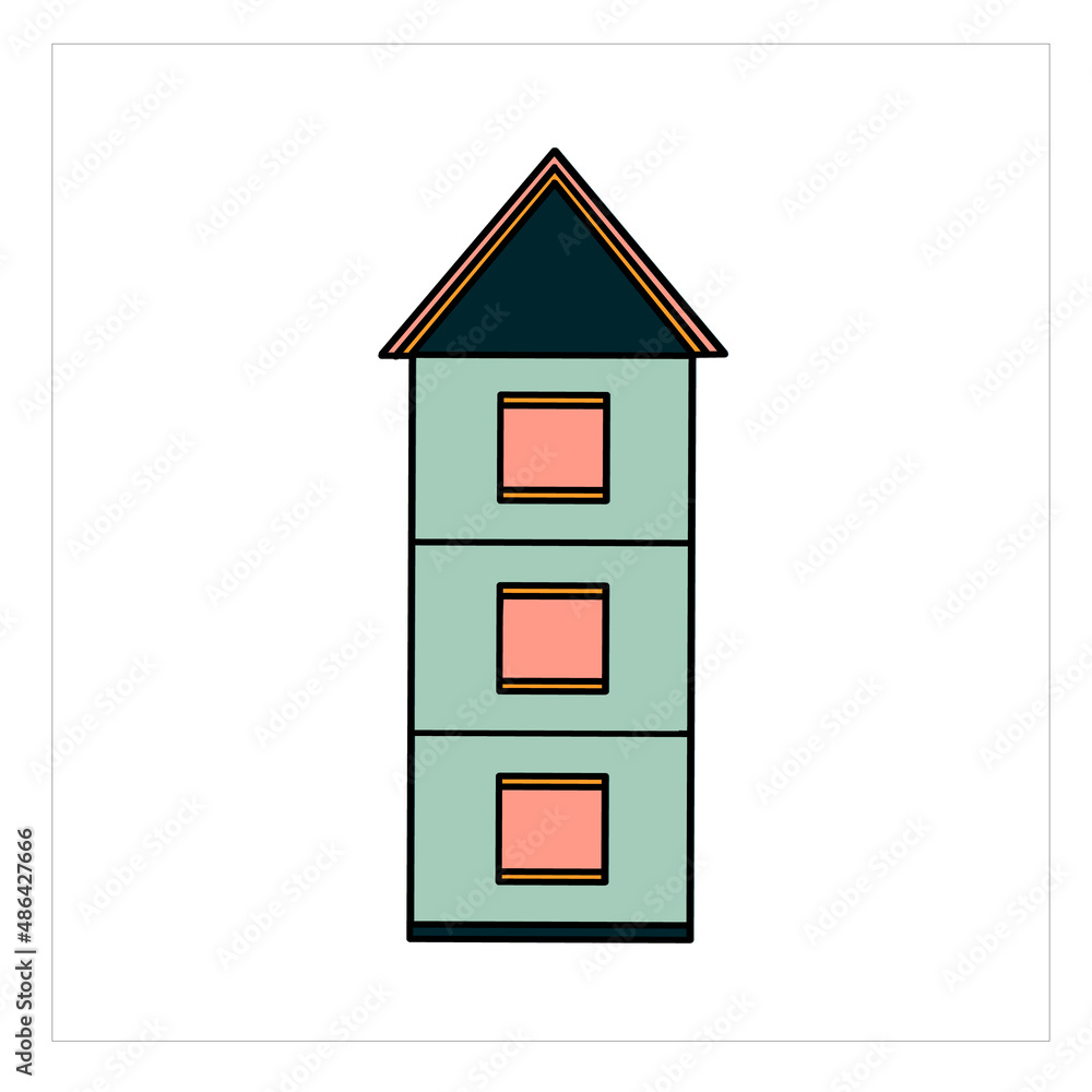 illustration of simple house isolated on white background