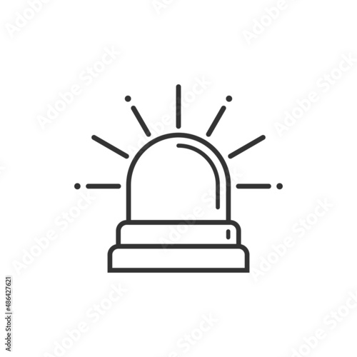 Emergency alarm icon in flat style. Alert lamp vector illustration on isolated background. Police urgency sign business concept.